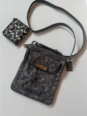 Coach Crossbody Logo Key Tag Accent and Peyton Dream Small Wallet